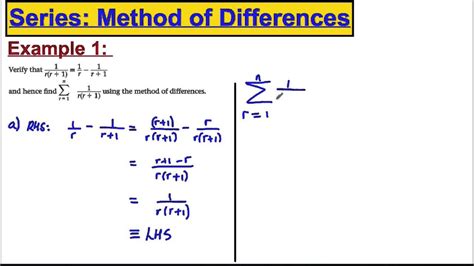 Fp2 Edexcel Maths A Level Series Method Of Differences Youtube