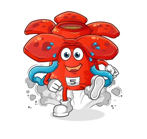 Premium Vector Rafflesia Arnoldii Runner Character Cartoon Mascot Vector