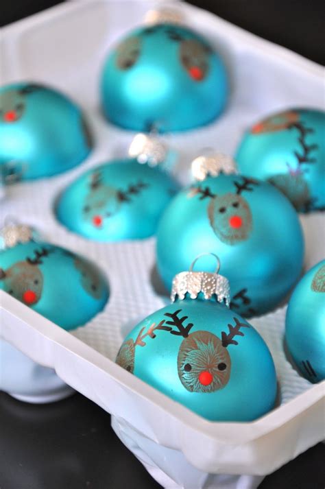 20 Minute Crafter Reindeer Thumbprint Ornaments Basteln Mit Kindern