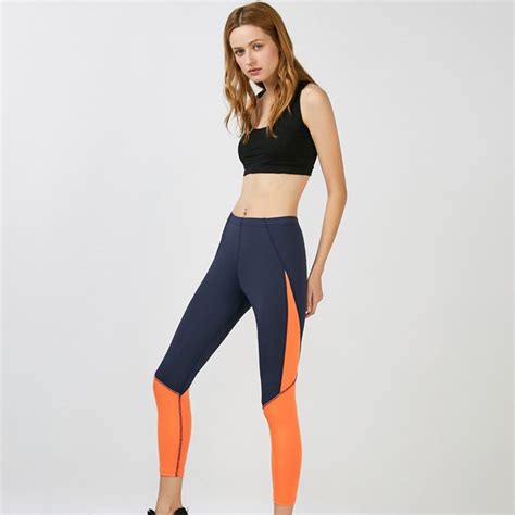 Fitness Yoga Pants Women Tight Leggings 2017 Quick Dry Color Patchwork Gym Slim Skinny Yoga