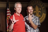 Director Rory Owen Delaney throwing up Ls with Louisville mayor Greg ...