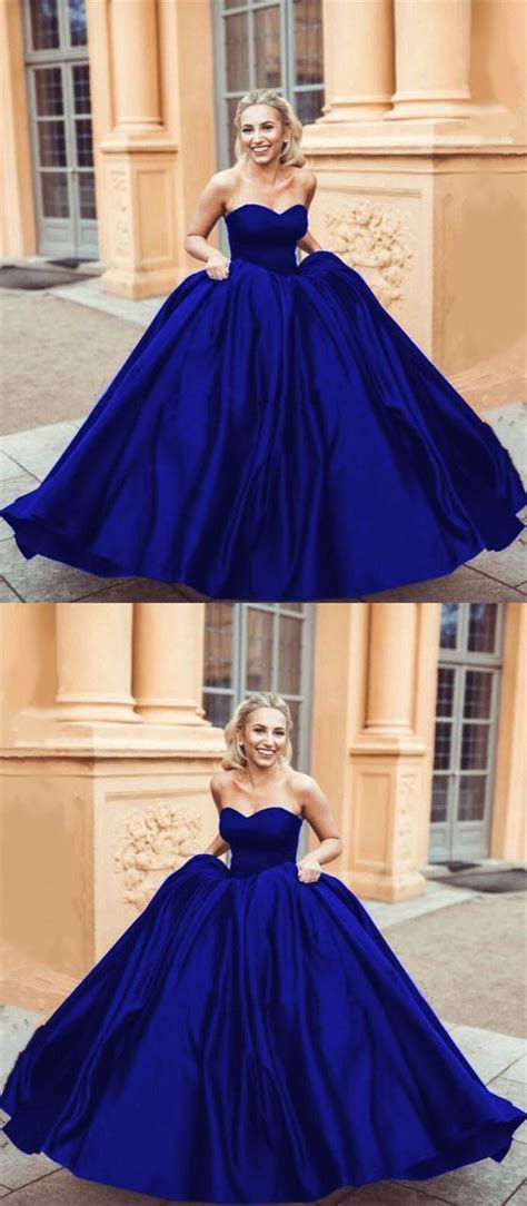 Royal Blue Ball Gowns Sweetheart Wedding Dresses Ball Gowns