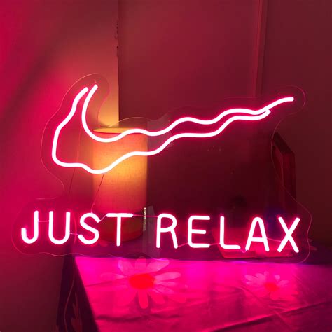 Custom Neon Sign Just Relax Neon Sign Bedroom Signhome Decor Etsy