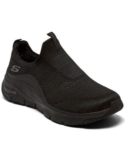 Skechers Synthetic Arch Fit Keep It Up Arch Support Slip On Walking