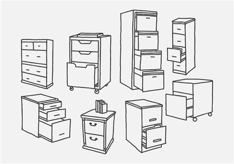 Hand Drawn File Cabinet Vectors 141066 Vector Art At Vecteezy