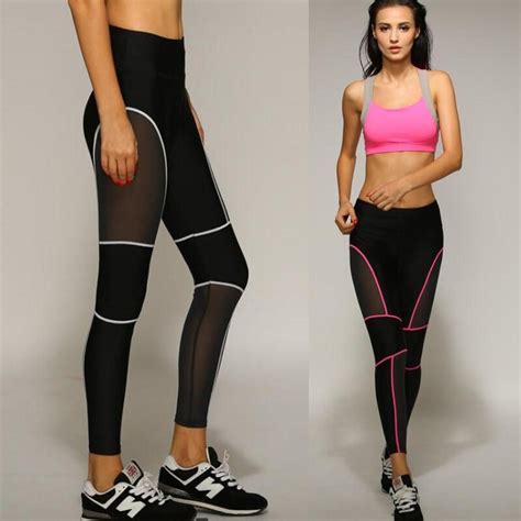 Buy New Sexy Women Exercise Mesh Breathable Compression Leggings Fitness High