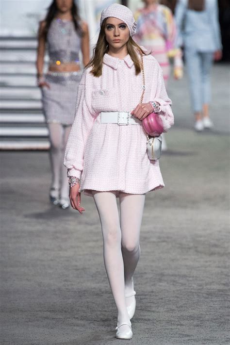 Ellie Bamber Dons Chic Pink Mini Dress At Chanel Show In