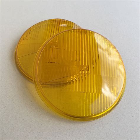 H4 Headlights Asymmetric Glass Lenses Lhd Yellow Carbone