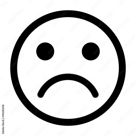 Sad Face Icon Expression Face Icon Outline Vector Stock Vector Adobe