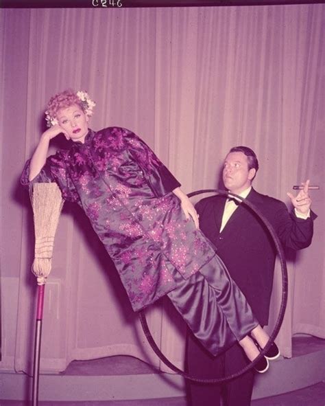 Orson Welles And Lucille Ball Do The “broomstick Suspension” Magic