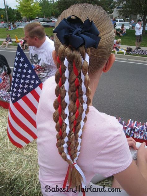 Vertical American Flag Hairstyle 3 Hair Styles Patriotic Hairstyles Holiday Hairstyles