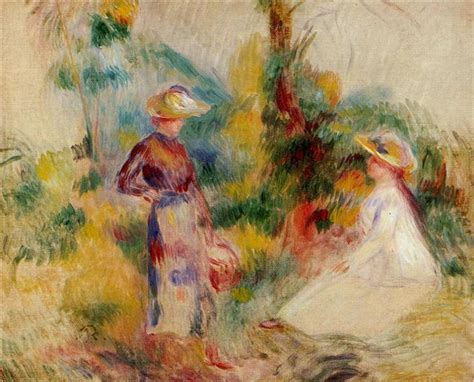 Two Women In A Garden C1906 Pierre Auguste Renoir