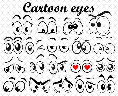 Cartoon Eyes Svg Cartoon Eyes Svg Files For Cricut Cartoon Etsy Ireland