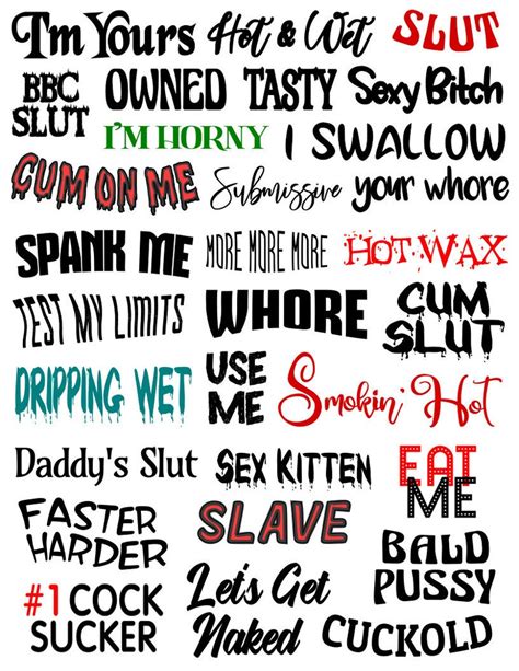 30 Bdsm Temporary Tattoos For Adults Erotic Kinky Sex Master Etsy Canada