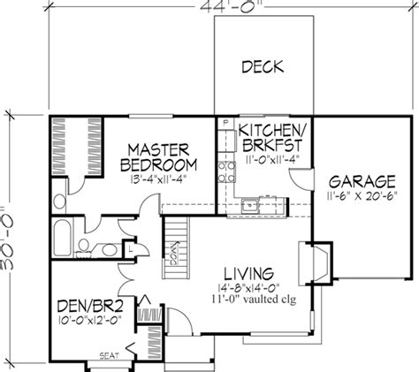 Traditional House Plan 2 Bedrooms 1 Bath 950 Sq Ft Plan 15 122