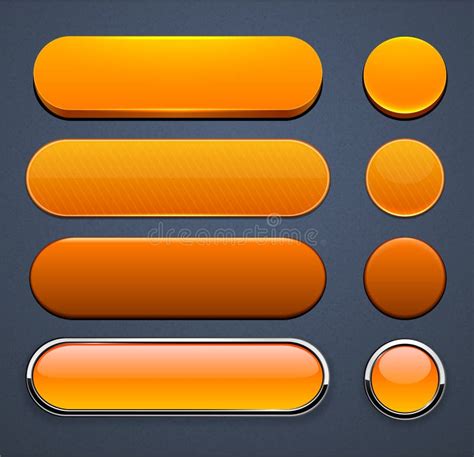 Orange High Detailed Modern Web Buttons Stock Vector Illustration Of
