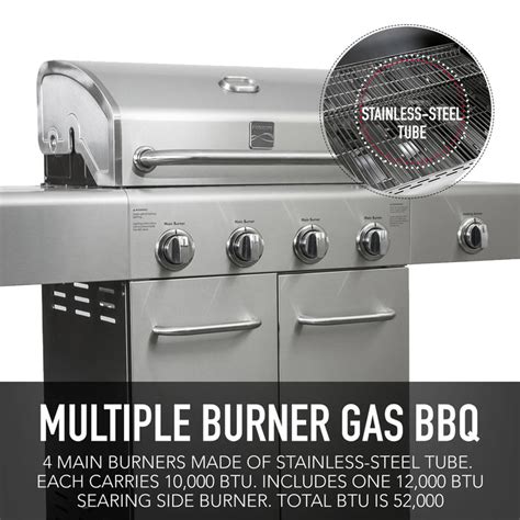 Kenmore 4 Burner Gas Grill Plus Searing Side Burner All Stainless