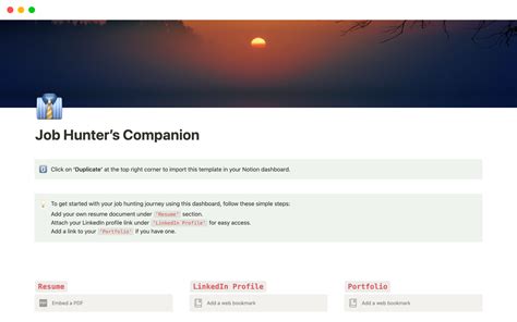 Job Hunter’s Companion by Notion Geek | Notion Template