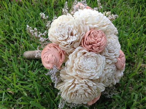 Handmade Natural Balsa Wood Flower Wedding Bouquet Sola Flower