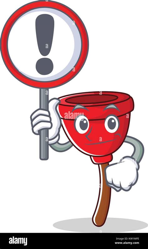 With Sign Plunger Character Cartoon Style Stock Vector Image And Art Alamy