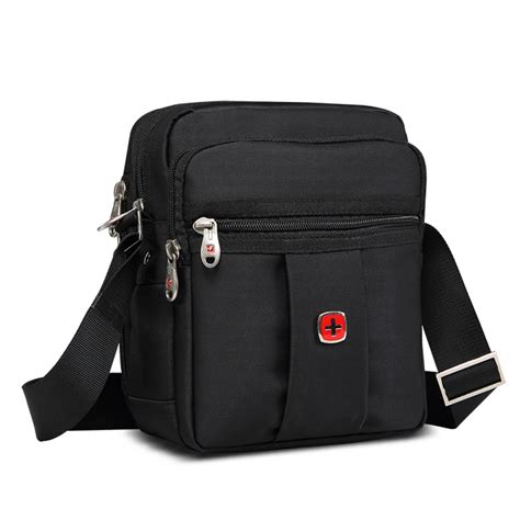 New Swiss Brand Men S Handbags Messenger Shoulder Bag Crossbody Waterproof Bag Oxford Black Bags