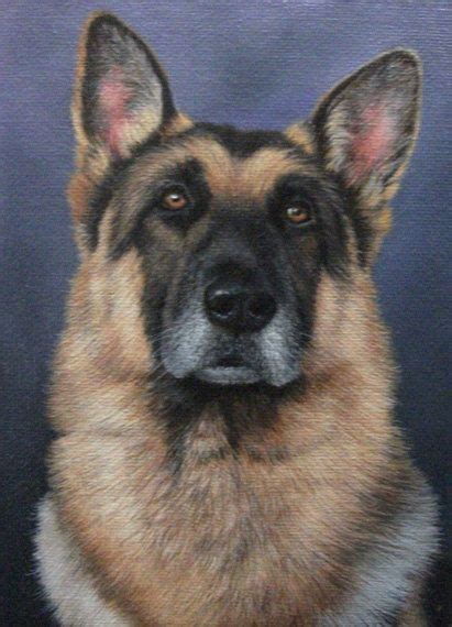Original Acrylic Painting German Shepherd Dog German
