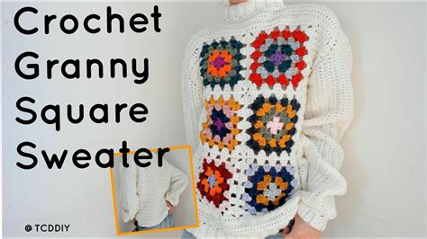 Crochet PATTERN Granny Square Sweater Highly Personalizable Free Full