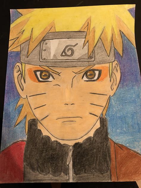 My First Naruto Color Pencil Drawing Naruto