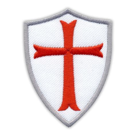 Knights Templar Cross Shield Military Morale Embroidered Badge Iron On