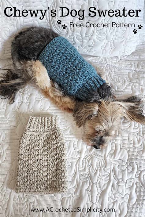 Chewys Crochet Dog Sweater Free Crochet Pattern For Pets A