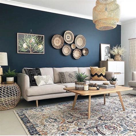 40 Gorgeous Living Room Wall Decor Ideas Blue Accent Walls Accent