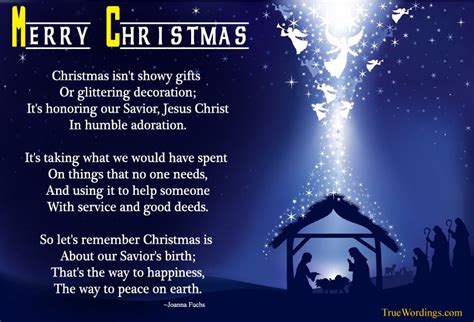 Religious Christian Christmas Poems True Inspirational Wordings