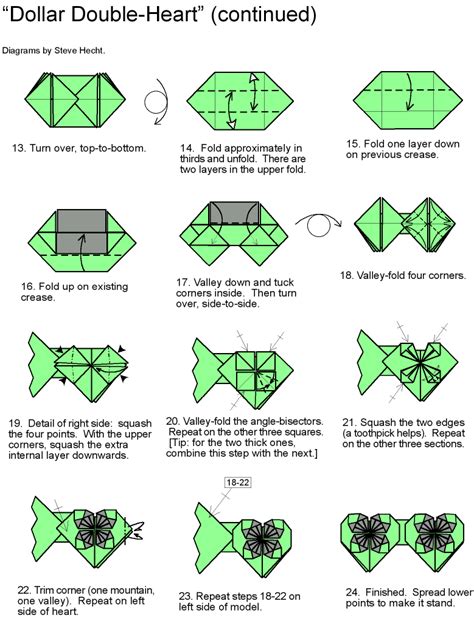 Fold Dollar Into Heart Origami