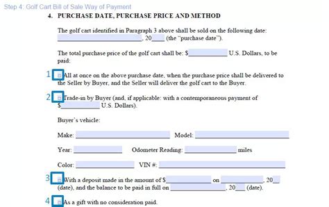 Free Golf Cart Bill Of Sale Form Template Formspal