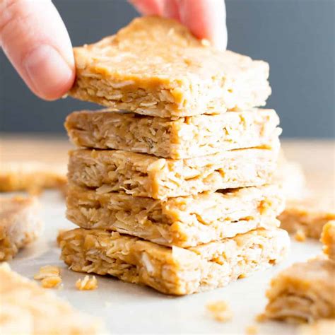 4 Ingredient No Bake Peanut Butter Coconut Oatmeal Bars Vegan Gluten