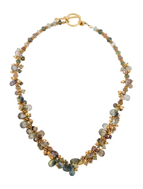 Laura Gibson Sapphire Briolette Necklace Necklaces Lgi20026 The