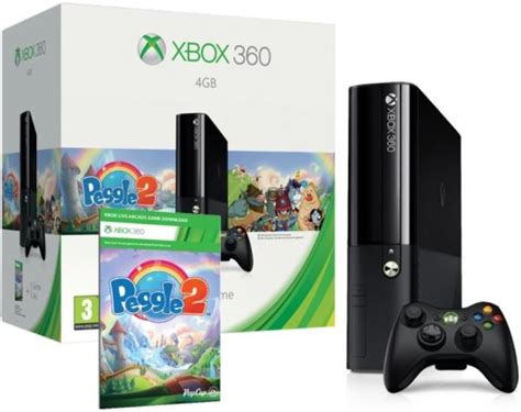 Xbox 360 4gb Black And Peggle 2 Console Xb301019