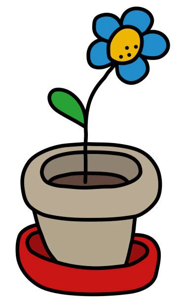 Blue Flower Pot Illustrations Royalty Free Vector Graphics And Clip Art