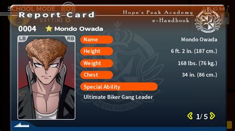 Image Mondo Owada Report Card Page 1 Danganronpa Wiki Fandom