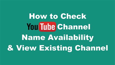 How To Check Youtube Channel Name Availability Check Existing Youtube
