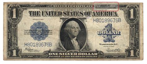 1 1923 Large Usa One Dollar Silver Certificate Old Paper Money Bill