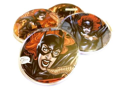 Batgirl Upcycled Comic Book Coaster Set Dc Comics Drinks Mats