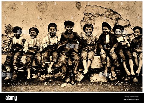 First Published 1914 Sicilian Taormina Boys Children Stock Photo Alamy