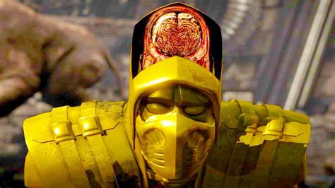 Mortal Kombat XL All Fatalities X Rays On Golden Scorpion Costume Mod K Ultra HD Gameplay