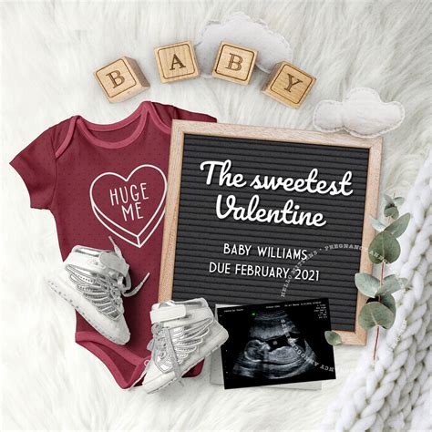 Announcements Paper Announce Pregnancy Love Sweetie Editable Valentines