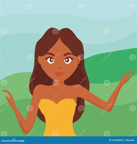 Beautiful And Sensual Woman Character Stock Vector Illustration Of Girl Hair 142436692