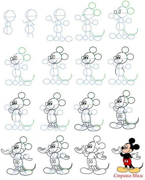 Как рисовать микки маус Как нарисовать Микки Мауса Уроки рисования для