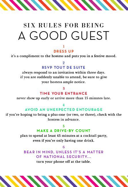 Lifestyle Tips 6 Rules For Being A Good Guest Etiquette And Manners