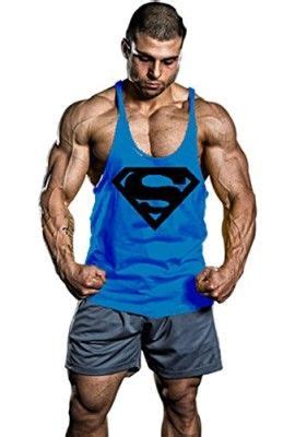 Mens Bodybuilding Superman S Logo Tank Top Stringer Gym Shirt Gym