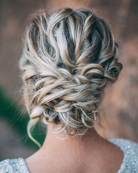 Beautiful Messy Braid Updo Wedding Hairstyle For Romantic